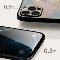 Geometric Pattern Leather Case For iPhone 15 14 13 12 IPXSM05 - Thumbnail 4