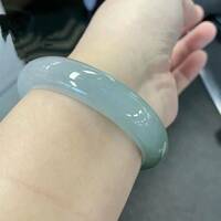 Natural Jade Authentic Ice Seed Jade Bracelet Light Green Oil Green Jade Bracelet - Thumbnail 1