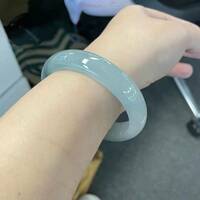 Natural Jade Authentic Ice Seed Jade Bracelet Light Green Oil Green Jade Bracelet - Thumbnail 2