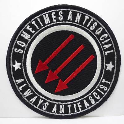 Sometimes antisocial always antifacist embroidered patch