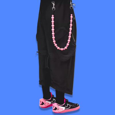 Pink purple beads chain 