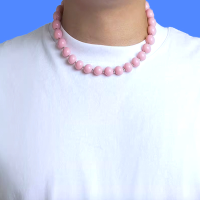 Pink beads necklace