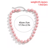 PINK BEADS NECKLACE - Thumbnail 1