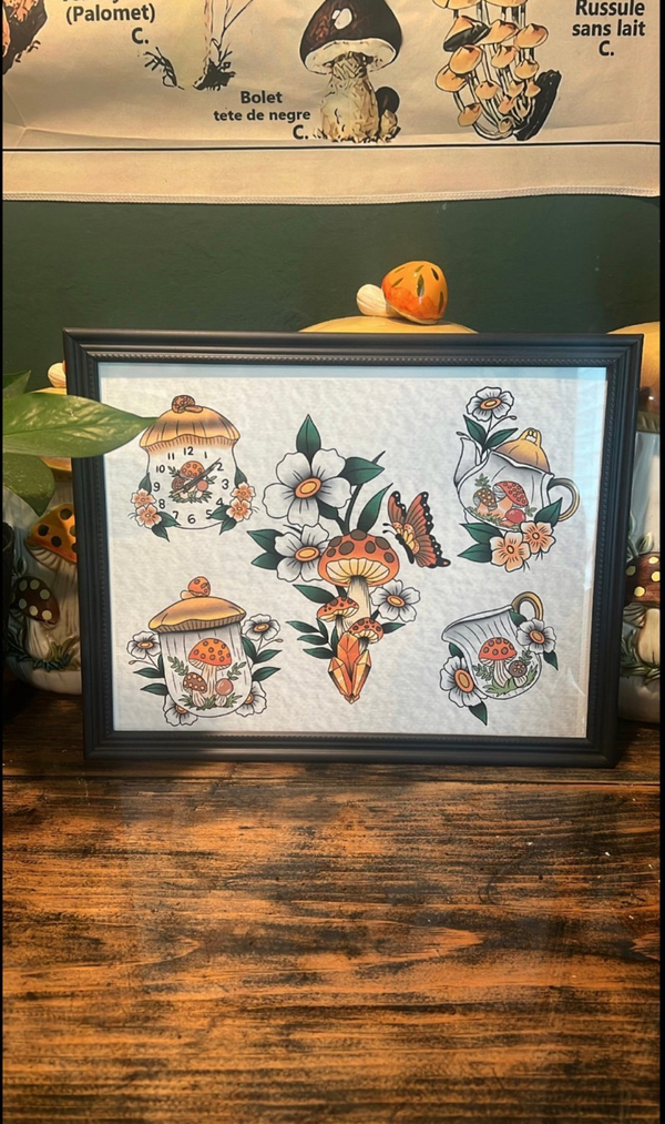 Merry Mushroom flash art print
