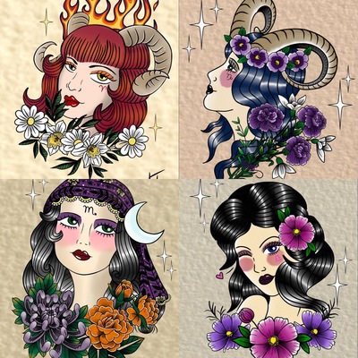 Zodiac babe art print