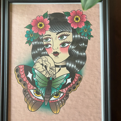Butterfly lady art print
