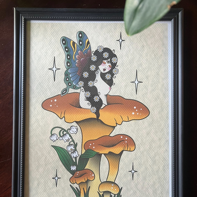Mushroom fairy art print