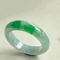 Ice seed floating green jade bracelet, Noble Consort bracelet, Round bracelet, Floating flower jade bracelet - Thumbnail 2