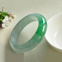 Ice seed floating green jade bracelet, Noble Consort bracelet, Round bracelet, Floating flower jade bracelet - Thumbnail 3