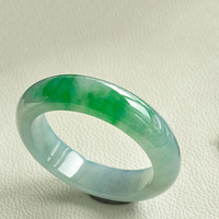 Ice seed floating green jade bracelet, Noble Consort bracelet, Round bracelet, Floating flower jade bracelet - Thumbnail 9