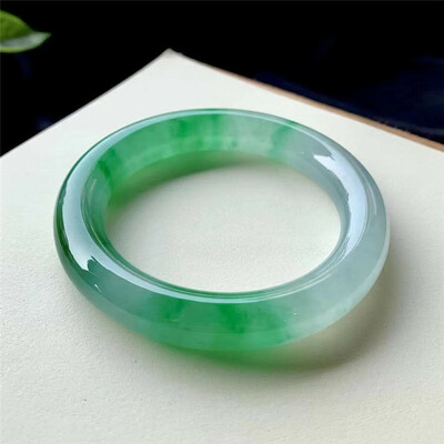 Natural jade bracelet ice grade a genuine jade fine strip round strip glass grade noble consort bracelet imperial green glass grade jade