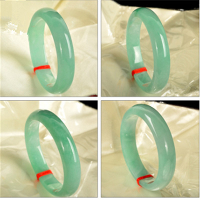 Jade Bracelet, Green Ice Glutinous Seed, Wide Version, Large Circle, Jade Bracelet, Bracelet