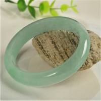 Jade Bracelet, Green Ice Glutinous Seed, Wide Version, Large Circle, Jade Bracelet, Bracelet - Thumbnail 4