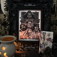 Vampire Pals Postcard (5" x 7") [Grayscale] - Thumbnail 1