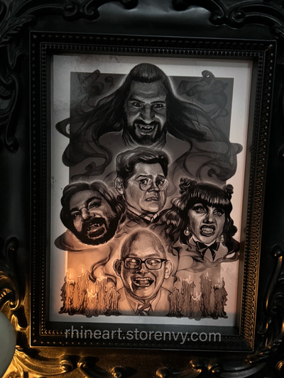 Vampire Pals Postcard (5" x 7") [Grayscale]