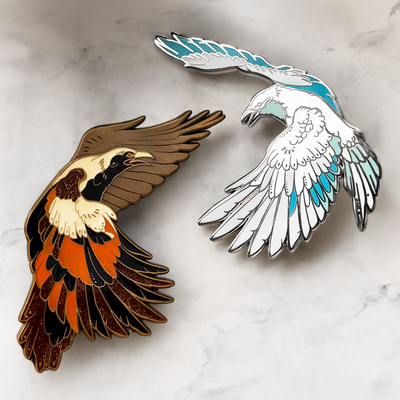 Duality ravens - enamel pin set