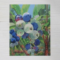 "Blueberries" Nature Inspired Artwork By N.E.Thompson, Art Print - Thumbnail 1