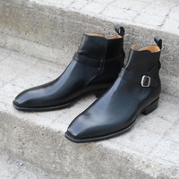 Crafted Leather Classic Handmade Black Calf Leather Jodhpur Boot - Thumbnail 1