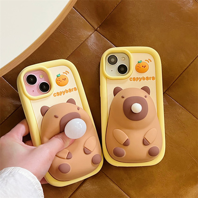 Stress relief capybara phone case for iphone (iphone11-iphone15)