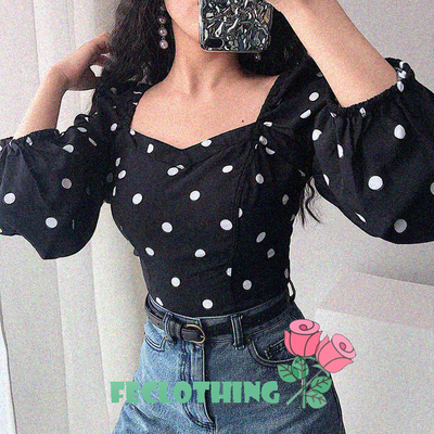 (no refund and exchange)back elastic wave point long sleeve top