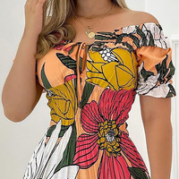 Fashion Women'S Solid Color Printed Dress - Thumbnail 2