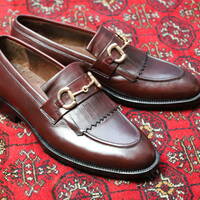 Crafted Leather Classic Brown Leather Moccasin Loafers Dress Shoes  - Thumbnail 1