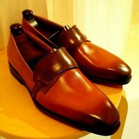 Hot Sale Men's Handmade Brown Tan Colour Shoes,Genuine Leather Wedding Shoes - Thumbnail 2