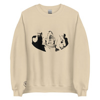 Monkeys in black Unisex Sweatshirt - Thumbnail 6