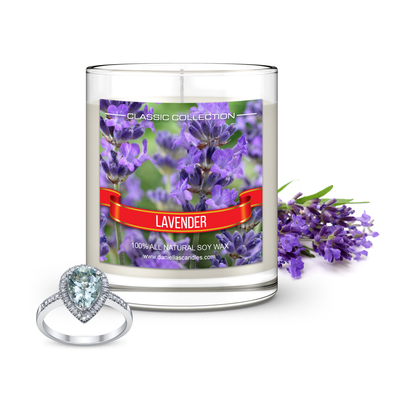 DANIELLA'S CANDLES Lavender Surprise Jewelry Candle, 11oz, Perfect Gift Idea