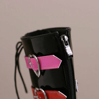 Rainbow Strap Heart Buckles Cowboy Boots - Thumbnail 2