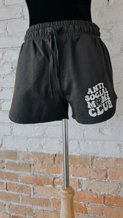 Anti social moms club shorts