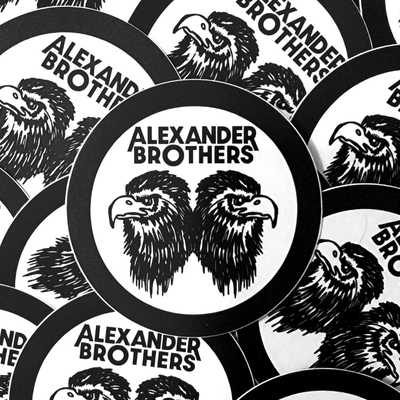 Eagle badge black 3" round sticker - Thumbnail 1