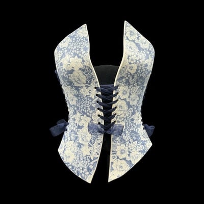 Blue Willow 4 piece wearable ceramic corset by: Nicole Moan