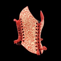 Red graffiti wearable ceramic corset by: Nicole Moan - Thumbnail 7