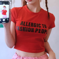 Free Shipping-ALLERGIC TO FASHION PEOPLE TEE - Thumbnail 1
