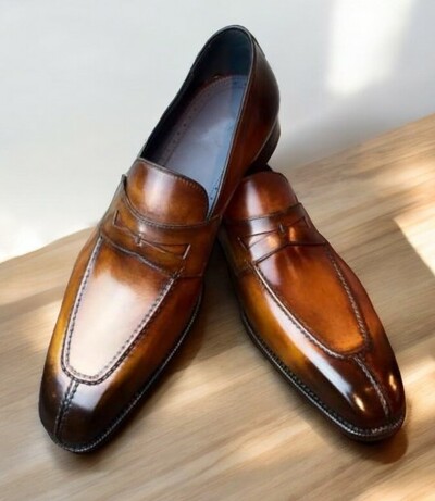 Top Trendy Brown Split Toe Loafer Style Men's Shoes