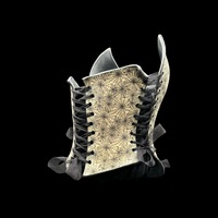 Black Widow wearable ceramic corset by: Nicole Moan on display at 50 Penn Place Art Gallery - Thumbnail 5