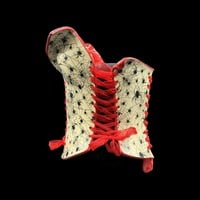Spider Web with Red Collar  wearable ceramic corset by: Nicole Moan - Thumbnail 2