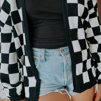 Checkered cardigan