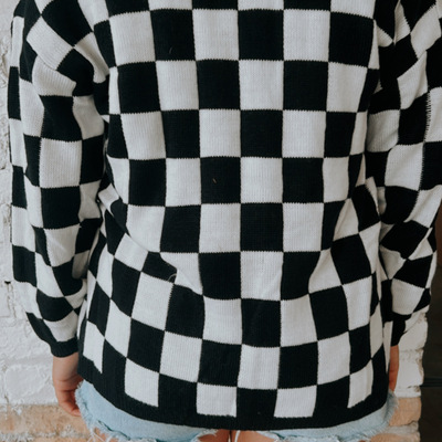 Checkered cardigan
