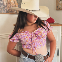 Purple Floral Top - Thumbnail 1