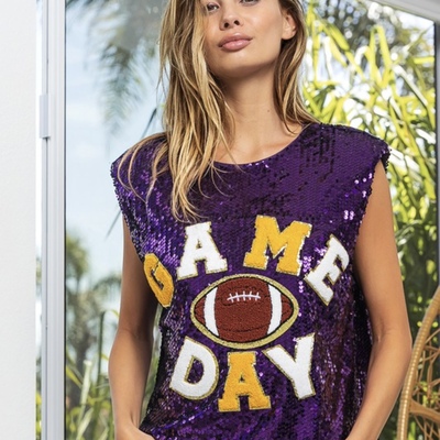 Game day sequin top