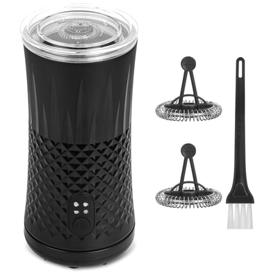 Electric milk frother steamer 4 in 1 multifunctional hot cold milk foam maker temperature control  quiet milk warmer latte cappuccinos diamon-black