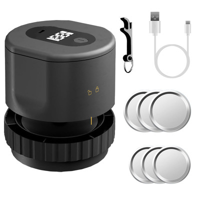 Jar vacuum sealer kit for wide mouth regular mouth mason jars cans handheld cordless rechargeable canning vacuum pump machine with 6 lids bottle cap o