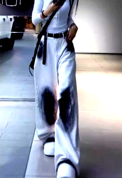 Stunning Punk Tie-dye Graffiti Print High-waisted Oversize Wide-leg Jean Pants Y2K Streetwear Amazing