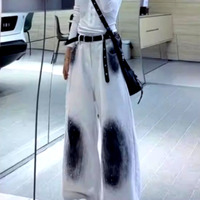 Stunning Punk Tie-dye Graffiti Print High-waisted Oversize Wide-leg Jean Pants Y2K Streetwear Amazing - Thumbnail 5