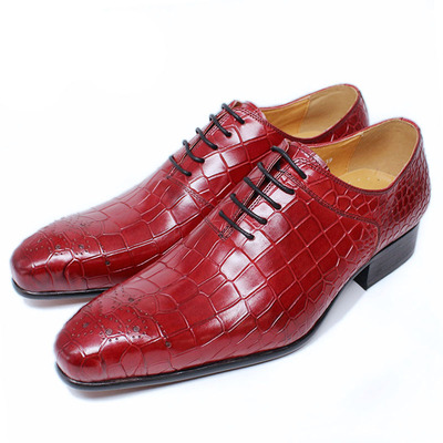 Oxford Men's Dress Lace Up Office Wedding Shoes Genuine Leather Stitching 