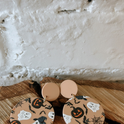 Halloween jack-o’-lantern earrings 