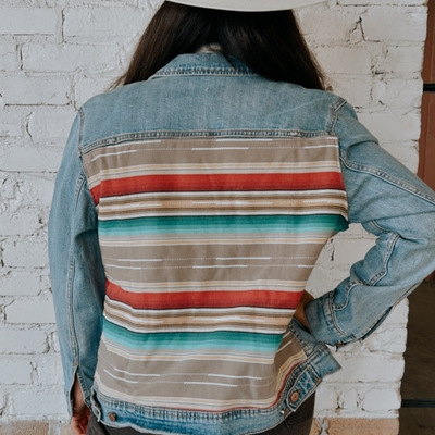 Womens tribal denim jacket lrg