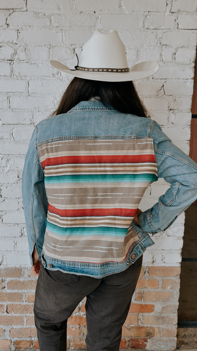 Womens tribal denim jacket lrg